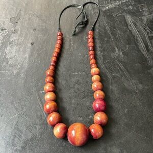 Vintage Wooden Beaded Necklace